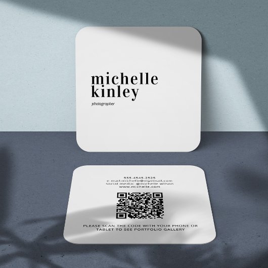 Moderner einfacher QR-Code Quadratische Visitenkarte