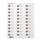 Moderner einfacher Red White Minimal Wedding QR Co (Vorne)