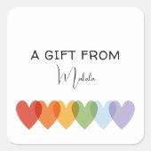 Moderner einfacher Regenbogen als Geschenk für Quadratischer Aufkleber (Vorderseite)