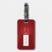Moderner einfacher roter Monogramm-Name Gepäckanhänger (Rückseite vertikal)