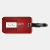 Moderner einfacher roter Monogramm-Name Gepäckanhänger (Rückseite horizontal)
