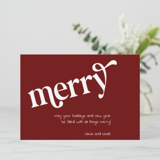 Moderner, einfacher Roter Urlaub (Stehend Vorderseite)