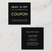 Moderner einfacher Salon-Rabattcoupon Rabattkarte (Vorne/Hinten)