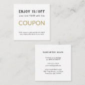 Moderner einfacher Salon-Rabattcoupon Rabattkarte (Vorne/Hinten)