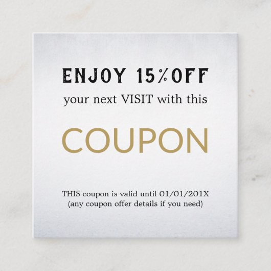 Moderner einfacher Salon-Rabattcoupon Rabattkarte (Vorderseite)
