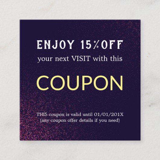 Moderner einfacher Salon-Rabattcoupon Rabattkarte (Vorderseite)