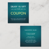 Moderner einfacher Salon-Rabattcoupon Rabattkarte (Vorne/Hinten)