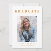 Moderner, einfacher, sauberer Foto Abschluss Einladung (Vorderseite)