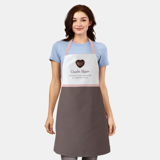 Moderner einfacher Schokoladenbaker Schürze (Getragen)