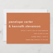 Moderner einfacher Schriftart Boho Burnt Orange We Einladung (Vorderseite)