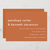 Moderner einfacher Schriftart Boho Burnt Orange We Einladung (Vorne/Hinten)