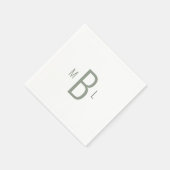 Moderner einfacher Schriftart-Sage Monogram-Hochze Serviette (Ecke)