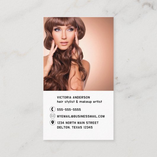 Moderner einfacher Schwarz-weißer Foto QR-Code Visitenkarte (Rückseite)