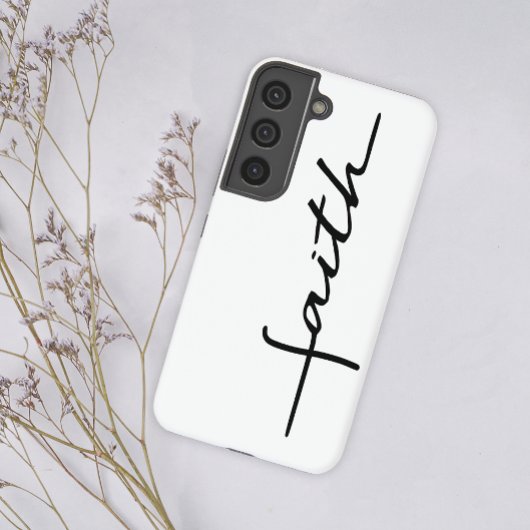 Moderner, einfacher Schwarz-weißer Script Faith Samsung Galaxy Hülle
