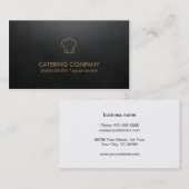 Moderner einfacher schwarzer GoldCatering-Koch Visitenkarte (Vorne/Hinten)
