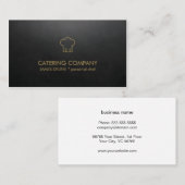 Moderner einfacher schwarzer GoldCatering-Koch Visitenkarte (Vorne/Hinten)