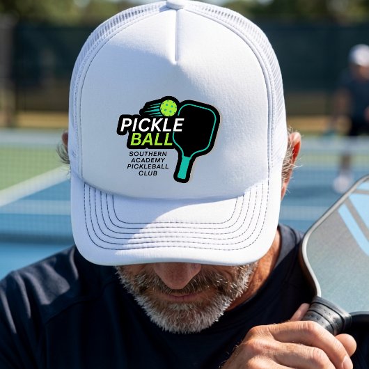 Moderner einfacher schwarzer grüner Pickleball-Clu Truckerkappe