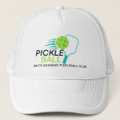 Moderner einfacher schwarzer grüner Pickleball-Spo Truckerkappe (Vorderseite)