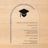 Moderner einfacher Schwarzer Kasten N Tassel Arch Acryleinladungen (Vorderseite)