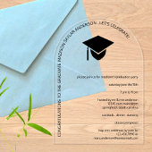 Moderner einfacher Schwarzer Kasten N Tassel Arch Acryleinladungen