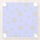 Moderner einfacher schwarzer Polka-Punkt auf blaue Glasuntersetzer (Rückseite)
