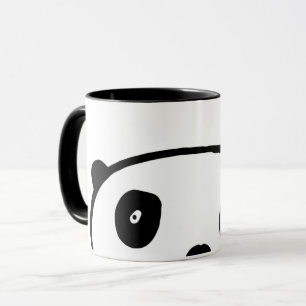 Moderner einfacher schwarzer und weißer Kawaii-Pan Tasse