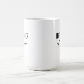 Moderner einfacher schwarzer und weißer Skript-Inf Kaffeetasse (Mittel)