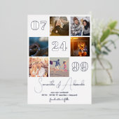 Moderner einfacher Script 6 Foto QR CODE Save the Folieneinladung (Stehend vorne)