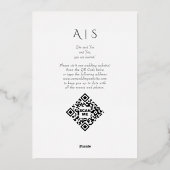 Moderner einfacher Script 6 Foto QR CODE Save the Folieneinladung (Rückseite)