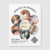 Moderner einfacher Script 6 Foto QR CODE Save the  Magneteinladung (Vorderseite)