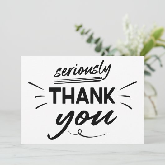 Moderner einfacher Script-Abschluss Dankeskarte (Stehend Vorderseite)