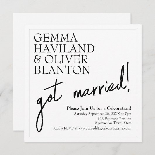 Moderner einfacher Spaß an der Hochzeitsempfehlung Einladung (Vorne/Hinten)