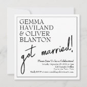 Moderner einfacher Spaß an der Hochzeitsempfehlung Einladung (Vorderseite)