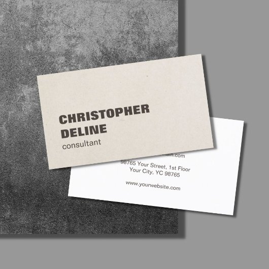 Moderner, einfacher, stilvoller Papierbrown-Berate Visitenkarte