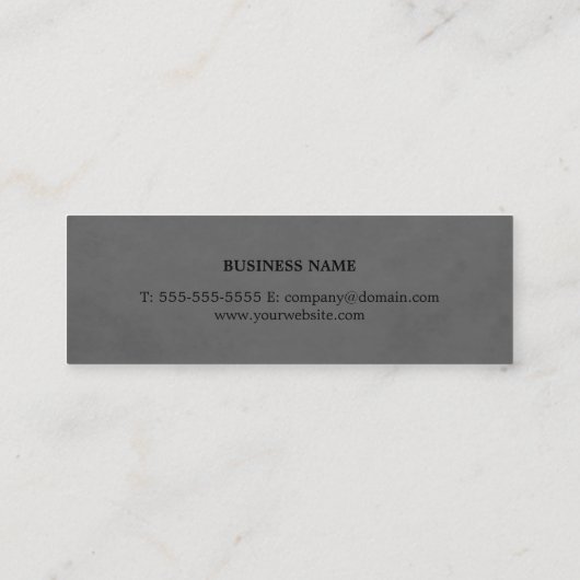 Moderner einfacher Texturgrau Schwarzer Berater Mini Visitenkarte (Rückseite)