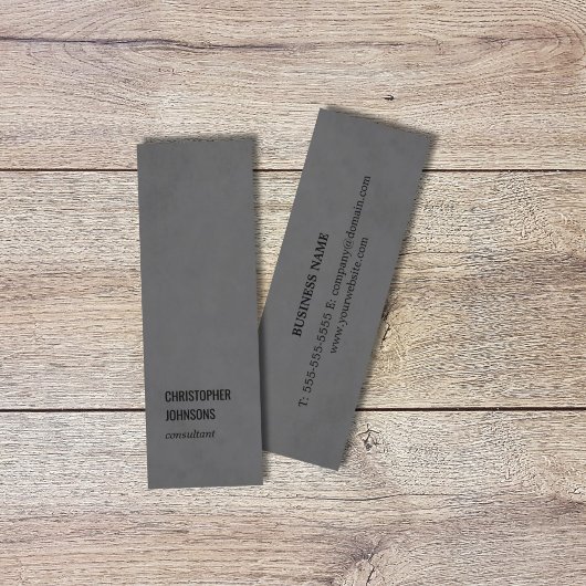 Moderner einfacher Texturgrau Schwarzer Berater Mini Visitenkarte