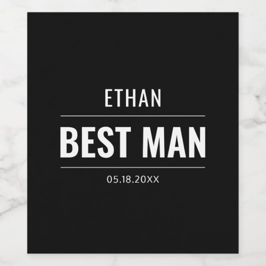 Moderner einfacher Trauzeuge Weinetikett (Einzelnes Label)