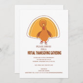 Moderner einfacher Türkei Virtual Erntedank Einladung (Vorne/Hinten)