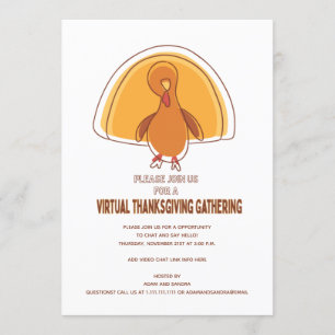 Moderner einfacher Türkei Virtual Erntedank Einladung