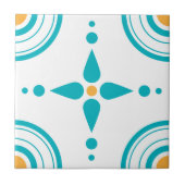 Moderner einfacher Türkis-weiße gelbe Fliese (Vorderseite)