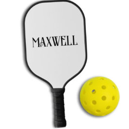 Moderner, einfacher und Schwarz-weißer Familiennam Pickleball Schläger