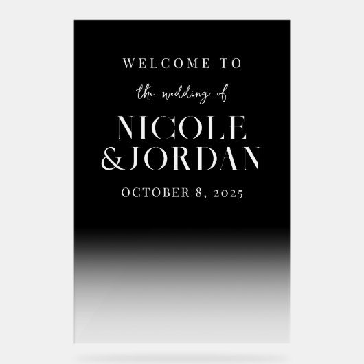 Moderner, einfacher und transparenter Empfang Acrylschild (Vorderseite)