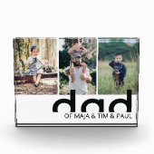 Moderner einfacher Vater mit Kids-Pater-Collage Fotoblock (Vorderseite)