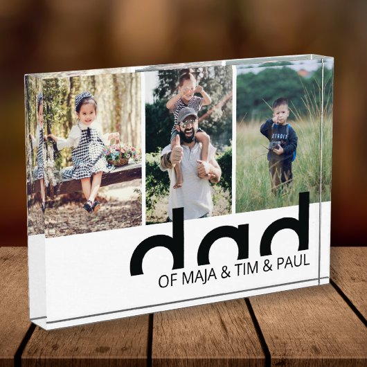 Moderner einfacher Vater mit Kids-Pater-Collage Fotoblock
