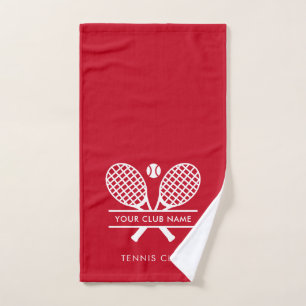 Moderner einfacher Vereinsname Tennis Team Rot Handtuch