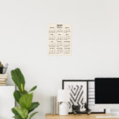 Moderner einfacher warmer Beige 2027 Kalender Poster (Heimbüro)