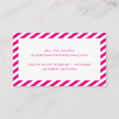 MODERNER EINFLUSS Stilvolle Grenze rosa Marine wei Visitenkarte (Rückseite)