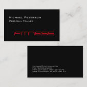 Moderner, einzigartiger Black Red Personal Trainer Visitenkarte (Vorne/Hinten)