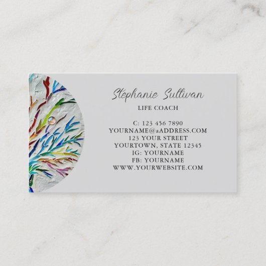 Moderner einzigartiger Life Coach Visitenkarte (Rückseite)