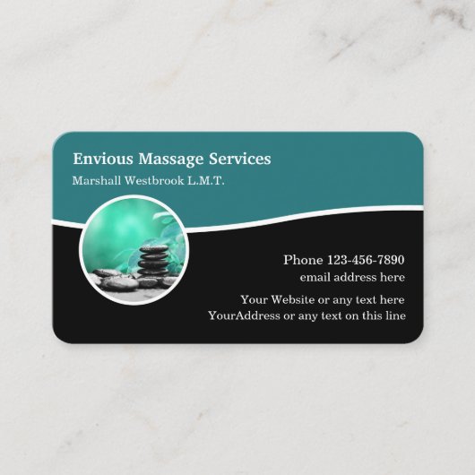 Moderner einzigartiger Massagetherapeut Visitenkarte (Vorderseite)